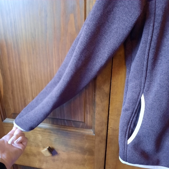 L.L. Bean Sweater Fleece Pullover Raisin Brown t-snap knit top 292726 size XS - Picture 9 of 13